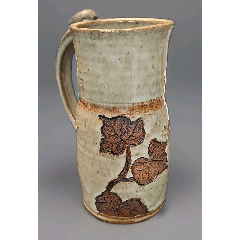 Handmade Studio Art Pottery Stoneware Vase Jug Signed 7" Tall